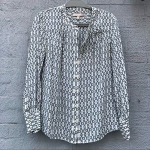 Banana Republic 100% Silk Blouse, Chain Print, M